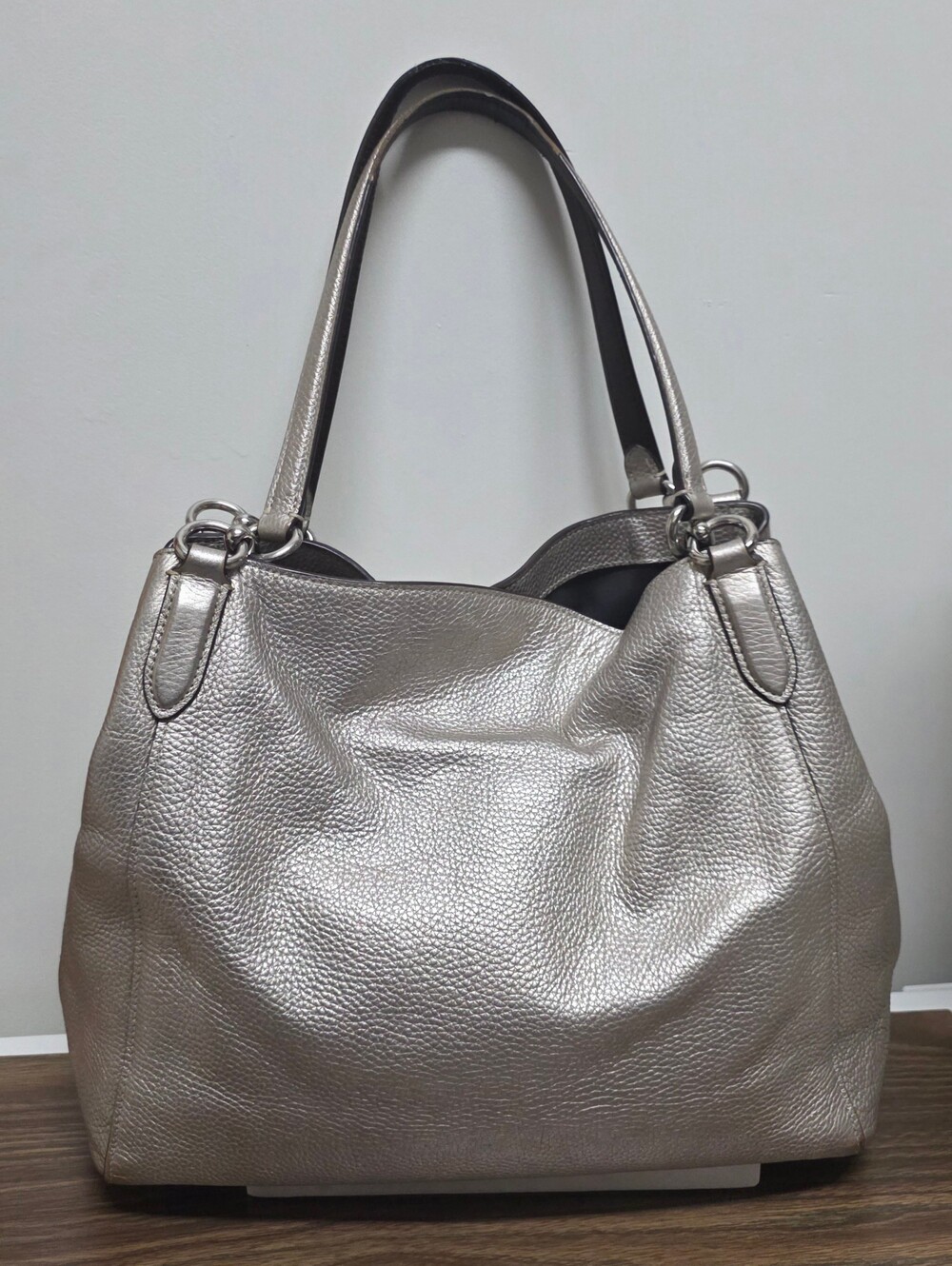 Coach F80271 Hallie Metallic Leather Shoulder Bag - Picture 8 of 15